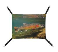 QMNVBDS Brook Trout Fly Fishing Cat Hammock Ferret Hammock Guinea Pig Hammock Rat Hammock Hanging Cat Bed Chinchilla Hammock Hamster Hammock Cat Hammock for Cage Cat Supplies Pet Hammock