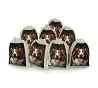 QMNVBDS Dog Sticking Out Tongue Muslin Bags Drawstring Bags 8PCS Burlap Gift Bags Cloth Gift Bags with Drawstring Small Drawstring Bags Drawstring Pouch Gift Bags Drawstring Cloth