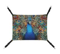 QMNVBDS Elegant Peacock Cat Hammock Ferret Hammock Guinea Pig Hammock Rat Hammock Hanging Cat Bed Chinchilla Hammock Hamster Hammock Cat Hammock for Cage Cat Supplies Pet Hammock