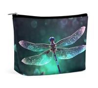 QMNVBDS Galaxy Animal Dragonfly Makeup Bag Travel Toiletry Bag for Women Waterproof Cosmetic Bags Small Zipper Pouch Portable Travel Bags for Toiletries Cute Cosmetic Pouch Make Up Organizer, white