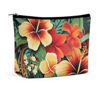 QMNVBDS Hawaiian Style Print Makeup Bag Travel Toiletry Bag for Women Waterproof Cosmetic Bags Small Zipper Pouch Portable Travel Bags for Toiletries Cute Cosmetic Pouch Make Up Organizer, white, One