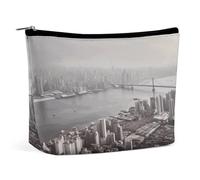 QMNVBDS Mumbai City Makeup Bag Travel Toiletry Bag for Women Waterproof Cosmetic Bags Small Zipper Pouch Portable Travel Bags for Toiletries Cute Cosmetic Pouch Make Up Organizer, white, One Size