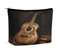 QMNVBDS Old West Guitar Makeup Bag Travel Toiletry Bag for Women Waterproof Cosmetic Bags Small Zipper Pouch Portable Travel Bags for Toiletries Cute Cosmetic Pouch Make Up Organizer, white, One Size