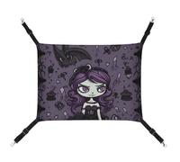 QMNVBDS Purple Black Goth Spooky Cat Hammock Ferret Hammock Guinea Pig Hammock Rat Hammock Hanging Cat Bed Chinchilla Hammock Hamster Hammock Cat Hammock for Cage Cat Supplies Pet Hammock