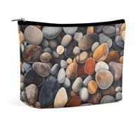 QMNVBDS Rocks And Pebbles Makeup Bag Travel Toiletry Bag for Women Waterproof Cosmetic Bags Small Zipper Pouch Portable Travel Bags for Toiletries Cute Cosmetic Pouch Make Up Organizer
