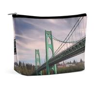 QMNVBDS St Johns Bridge Makeup Bag Travel Toiletry Bag for Women Waterproof Cosmetic Bags Small Zipper Pouch Portable Travel Bags for Toiletries Cute Cosmetic Pouch Make Up Organizer
