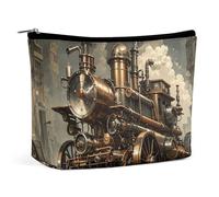 QMNVBDS Steampunk Style Makeup Bag Travel Toiletry Bag for Women Waterproof Cosmetic Bags Small Zipper Pouch Portable Travel Bags for Toiletries Cute Cosmetic Pouch Make Up Organizer, white, One Size