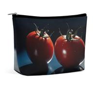 QMNVBDS Tomatoes on The Table Makeup Bag Travel Toiletry Bag for Women Waterproof Cosmetic Bags Small Zipper Pouch Portable Travel Bags for Toiletries Cute Cosmetic Pouch Make Up Organizer