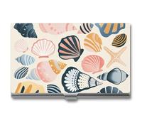 QMNVBDS Various Shell Images Business Card Holder Slim Business Card Case for Women Men Metal Business Card Box Business Card Holder for Pocket Purse Small Business Card Wallet One Size