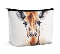 QMNVBDS Watercolor Giraffe Makeup Bag Travel Toiletry Bag for Women Waterproof Cosmetic Bags Small Zipper Pouch Portable Travel Bags for Toiletries Cute Cosmetic Pouch Make Up Organizer, white, One