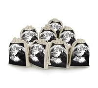 QMNVBDS Wolves Under The Moon Muslin Bags Drawstring Bags 8PCS Burlap Gift Bags Cloth Gift Bags with Drawstring Small Drawstring Bags Drawstring Pouch Gift Bags Drawstring Cloth