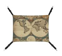 QMNVBDS World Map Retro Cat Hammock Ferret Hammock Guinea Pig Hammock Rat Hammock Hanging Cat Bed Chinchilla Hammock Hamster Hammock Cat Hammock for Cage Cat Supplies Pet Hammock
