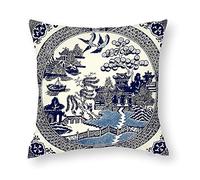 QMS CONTRACTING LIMITED Throw Pillow Cover China Blue Willow Pillow Cases for Home Decor Design Cushion Case for Sofa Bedroom Car 18 x 18 Inch 45 x 45 cm
