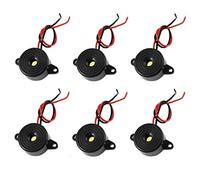 QMseller 6 Pcs DC 3-24V 85dB Sound Electronic Buzzer Alarm Black 23 x 12mm