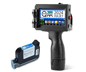 QMSTRAPACK - 0.08-0.5 inch printing height Z10 handheld inkjet printer gun with original quick dry ink for QRCode text/barcode/batch number,