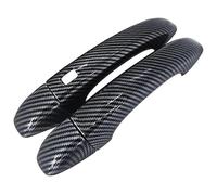 QMTVFSRH Car Exterior Door Handle Cover for Clio for E-Tech UK 2023-2024 Holeless 1-Smart Door Handle Decorative Trim Cup Pull Anti-Scratch Kit Protector Compatible with(2 Doors Carbon Fiber Pattern)