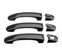 QMTVFSRH Car Exterior Door Handle Cover for VW for Transporter for T5 T6 for Caddy 2003-2015 Car Accessories Exterior Door Handles Carbon Fiber/Gloss Black Outside Handle Cover Set(Carbon Fiber)