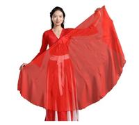 QMVDOJR Big Size Fan Veil Chiffon Fabric Gradient Flowy Opening Dance Props Flexiable Handle Round(Color 1,1PCS)