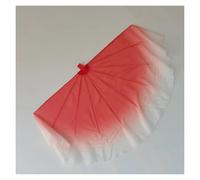 QMVDOJR Chiffon Big Fan Veil Opening Dance Props Fishbone Foldable Handle Dancing Fan(Color 3,95CM 1PCS)