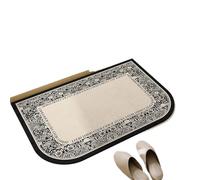 QMVDOJR Half Circle Bath Mat Thin Bathroom Rugs Fit Under Door Quick Dry Non Slip Washable With Absorbent Woven(Color 1,60 90cm)