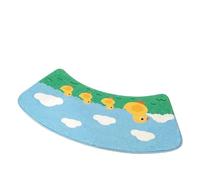 QMVDOJR Shower Room Semi-circular Arc Plush Floor Mat Cartoon Pattern Bathroom Non-slip Toilet Fan-shaped Water-absorbent Foot Pad(Color 1,About 50x120cm)