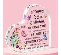 QMVMV 35th Birthday Gifts for Women Her Friends Sister Daughter Wife, Birthday Gifts Idea for 35 Year Old Women,Happy 35th Birthday Keepsake Plaque Sign