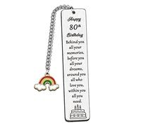 QMVMV 80th Birthday Gifts for Women Men,Happy Birthday Bookmark Gifts for Mum Dad Grandparents Wife Husband Best Friend Sister Presents