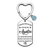 QMVMV Auntie Gifts Auntie Keyring Christmas Thanksgiving Birthday Funny Gifts for Auntie from Niece Nephew