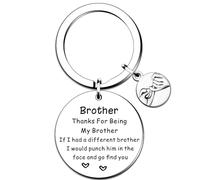 QMVMV Brother Keyring Gifts for Borther Thank You for Being My Brother Gift Keychain Brother Birthday Gifts for Men Key Ring Keyrings for Men Key Chain