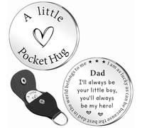 QMVMV Dad Gifts from Son Pocket Hug Token Gifts for Dad - I'll Always Be Your Little Boy, You Will Always Be My Hero Keyring