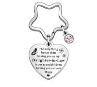 QMVMV Daughter-in-Law Gifts Daughter-in-Law Keyring Christmas Birthday Wedding Gift for Daughter in Law