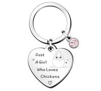 QMVMV Funny Chicken Keyring - Animal Lover Gift for Women & Girls Who Love Chickens
