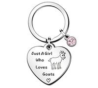 QMVMV Funny Goat Keyring Gifts Animal Lover Gift Just A Girl Who Loves Goats Goat Lover Gift For Women Girls, Who Loves Goats Keyring