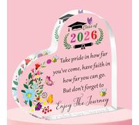 QMVMV Graduation Gifts for Her Class of 2026 for College University Graduate Acrylic Plaque Inspirational Gift for Women Girls Daughter Sister Friends Senior Middle School Student from Teacher Mum