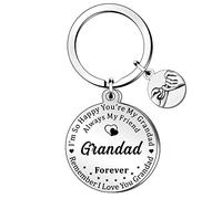 QMVMV Grandad Keyring Gifts from Grandchildren Granddaughter Grandson for Birthday Fathers Day Christmas Unique keychain for Granddaddy Grandfather