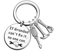 QMVMV Grandad Keyring Grandpa Gifts from Grandson Granddaughter Gift Keychain Father's Day Gift for Grandad If Grandad Can't Fix It,No One Can