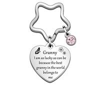 QMVMV Granny Gifts Granny Keyring From Grandchildren Birthday Christmas Mothers Day Gift Keyring Personalized Present Keychain for Woman