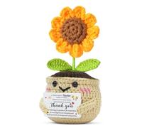 QMVMV Handmade Crochet Sunflower Teacher Gift, A Truly Great Teacher Thank You Present, Sentimental Desk Ornament, Appreciation Keepsake for End of Term & Retirement