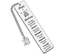 QMVMV Happy 13th Birthday Bookmarks Gifts Inspirational Son Daughter Encouragement Gift Personalized Book Lover Little bee Keepsakes for Boys Girls Sister Friends Niece Nephew Grandchildren