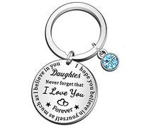 QMVMV Inspirational Daughter Keyring Birthday Christmas Gifts From Mum Dad Family Tree Keychain Engraved I Love You