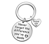 QMVMV Leaving Gifts Retirement Keyring Never Forget The Difference You've Made Appreciation Gifts for Colleague Teacher Coach Thank You Gift
