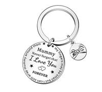 QMVMV Mummy Keyring from Daughter Son Never Forget That I Love You Mom Mum Mothers Birthday Christmas Gifts Women Keychain