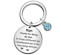 QMVMV Nan Gifts Nan Birthday Christmas Mothers Day Gift Keyring Personalized Present Keychain for Woman