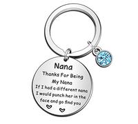 QMVMV Nana Gifts Nana Birthday Christmas Mothers Day Gift Keyring Personalized Present Keychain for Woman