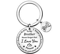 QMVMV Personalised Inspirational Brother Family Tree Keyring Gifts From Sister Brothers For Birthday Christmas Keychain Engraved Never Forget That I Love You