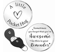 QMVMV Somtimes You Forget You Are Awesome Gifts Inspirational Pocket Hug Token with Leather Keepsake Gifts For Women Men Girls Boys Best Friend Birthday Christmas