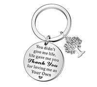 QMVMV Stepdad Stepmum Keyring Stepfather Stepmother Father Mother in Law Fathers Day mothers Day Gifts for Women Men