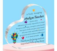 QMVMV Thank You Autism Teacher Gifts Autism Awareness Acrylic Plaque for Autistic Teacher Therapist Appreciation Gift for Women Men Christmas Birthday Gifts for Autism Teacher