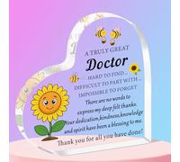 QMVMV Thank You Doctor Gifts a Truly Great Doctor Clear Desk Decorative Sign Doctors Appreciation Gift for Birthday Retirement Acrylic Plaque