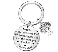 QMVMV Thank You Gift Keyring Appreciation Keychain for Volunteer Coach Mentor Employee Boss Coworker Leaving Going Away Keychain Gift for Social Worker Employee Teacher
